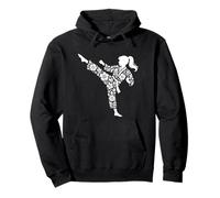 Taekwondo Girl High Kick Floral Artes Marciales Mujeres Karate Sudadera con Capucha