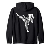 Taekwondo Girl High Kick Floral Artes Marciales Mujeres Karate Sudadera con Capucha