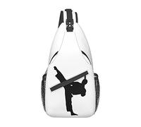 Taekwondo Martial Arts Cute Cartoon Sheep Hombres Mujeres Sling Backpack, Shoulder Chest Bag, Crossbody Multiusos, para Senderismo Viajar Deportes Casuales