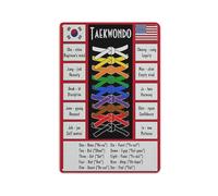 Taekwondo Martial Arts Knowledge Metal Tin Sign Vintage Educational Poster Wall-Art for Training Room Dojo Home Office 8 X 12 Inch