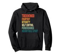 Taekwondo Vintage 5 Principios de la tipografía TKD Artes Marciales Sudadera con Capucha