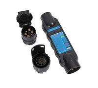 TAEUYYM Comprobador Remolque 7 Pines, 12V Comprobador Enchufe Remolque 7 Pines, Con 2 Adaptador Conector Remolque, Comprobador Luz Remolque, Para RV Tractor Camiones(Comprobador 7 Pines + Adaptador)
