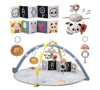 Taf Toys Fantasy Bloom Gym. Arcos de luz LED, móvil musical portátil (melodías relajantes de 20 minutos), juguetes interactivos sensoriales, libro de bebé de doble cara y tapete acolchado suave para