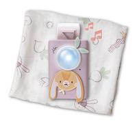 Taf Toys Juego de regalo para bebé con chupete y manta de conejo. Máquina de sonido calmante para bebés con sensor activado por llanto. Juego de manta de algodón de bambú de alta calidad. Adecuado