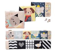 Taf Toys - Libro musical de sonido calmante para bebé, 12 sonidos, melodías y colores - para fijar a la cama o cochecito - desde el nacimiento 13835