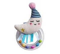 Taf Toys Mini Moon Newborn Baby Rattle. Soft Plush Toddler Sensory Ring Rattle with Ribbons. Easy to Grab. Colourful Beads. Suitable for Boys & Girls from Birth