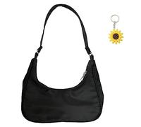 TAFACE 1 bolso negro y 1 llavero de girasol, mini bolso de hombro vintage para mujer, bolso de mano, bolso para mujer de moda, bolso para mujer simple