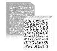 TAFACE 10 hojas de pegatinas alfabeto manuscritas, pegatinas de alfabeto de vinilo autoadhesivas, letreros alfanuméricos, pegatinas decorativas adhesivas, bricolaje, álbumes de recortes, papelería