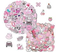TAFACE 100 Pegatinas de Color Rosa - Paquete Lindo y Estético para Botellas de Agua, Ordenador Portátil, Equipaje - Conjunto de Moda