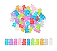 TAFACE 110 piezas de colgantes de osos, osos de dibujos animados de colores dulces, accesorios de joyería de bricolaje, adecuados para pulseras, collares, llaveros, etiquetas para mascotas