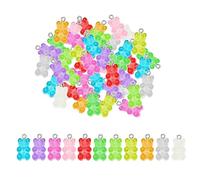 TAFACE 110 piezas de colgantes de osos, osos de dibujos animados de colores dulces, accesorios de joyería de bricolaje, adecuados para pulseras, collares, llaveros, etiquetas para mascotas
