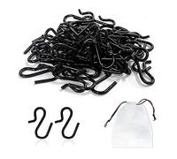 TAFACE 120 ganchos en forma de S, ganchos de metal inoxidable, ganchos de cocina, reutilizables, aptos para baño, cocina, dormitorio (negro)