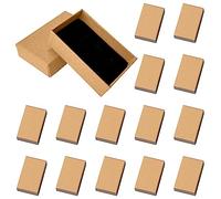 TAFACE 14 cajas de joyería de cartón Kraft, 8 x 5 x 3 cm, caja de joyería con esponja, anillo collar pulsera caja de joyería, caja de regalo de papel Kraft con tapa