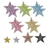 TAFACE 14 parches de estrellas brillantes para planchar, decoración de estrellas de estrás, parches de reparación de estrellas coloridas, parches termoadhesivos para ropa, para reparación