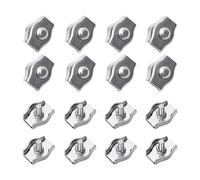 TAFACE 16 abrazaderas de cable de alambre de acero inoxidable, abrazaderas de montaje simplex, sujetadores de aparejo para tendedero, pancartas, toldos (M2)