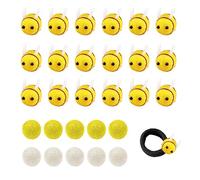 TAFACE 18 abejas de fieltro amarillas para manualidades, broche, broche, accesorios para el pelo, accesorios para el llavero, coloridas abejas, con 10 bolas de fieltro