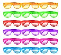 TAFACE 18 Persianas Recortables, Gafas De Neón,Estilo Discoteca,Accesorios Para Fotos, Regalos Para Fiestas, Resistentes Y Duraderas, Adecuadas Para Graduaciones, Sesiones De Fotos Y Varias Fiestas