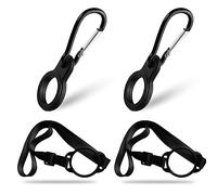 TAFACE 2 clips de botella de agua, con 2 hebillas de taza de cuello colgantes, clip de soporte de botella de agua, hebilla de botella de agua de silicona, adecuado para acampar, ciclismo (negro)