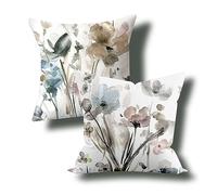 TAFACE 2 fundas de almohada para plantas, de felpa corta, con diseño de flores de acuarela, fundas de almohada sencillas, decorativas para salón, adecuadas para sofás y ventanales (45 x 45 cm)