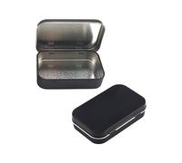 TAFACE 2 latas, caja de almacenamiento con tapa, mini caja de metal, práctica caja de hojalata, adecuada para dulces, llaves (negro)
