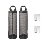 TAFACE 2 piezas de portabolsas de plástico, soporte colgante para bolsa de basura, estante de malla transpirable, bolsa de almacenamiento colgante de malla plegable con gancho, adecuado para cocina