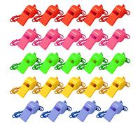 TAFACE 24 silbatos coloridos para entrenamiento infantil, con correa para el cuello, adecuado para competición escolar, juego de equipo, fiesta de vacaciones