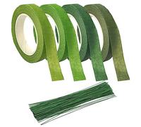 TAFACE 4 cintas de flores con 30 piezas de hilo de flores de 2 mm x 30 cm, cinta para envolver flores, accesorios de arte floral