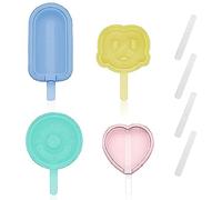 TAFACE 4 moldes de helado y 4 palitos de plástico de soporte, moldes de helado de grado alimenticio, enfriador de congelación rápida, adecuado para chupetes de agua casera