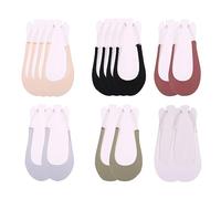 TAFACE 8 Pares de Calcetines Invisibles para Mujer con Tirantes Transparentes, Antideslizantes de Media Longitud para Verano