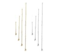 TAFACE 8 Pcs Collar Extender, Silver Extender, Gold Extender, Joyería Extender, Collar de Tobillo Extender para Mujeres Y Hombres (4 Tamaños), Acero inoxidable