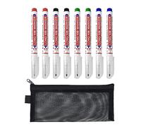 TAFACE 8 rotuladores, 1 estuche, rotulador de agujeros profundos con punta de 20 mm, adecuado para madera, metal, pared, plástico, cartón (negro, rojo, azul, verde)