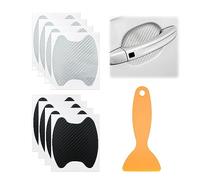 TAFACE 8 unidades de protectores de agarre de coche, 1 rascador, adhesivo para tirador de puerta, protector de agarre, protector de pintura, antiarañazos, color negro y plateado