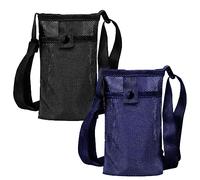 TAFACE Bolsa de asas para botella de agua de 2 piezas, correas ajustables con 2 bolsillos, accesorios para botellas de agua, adecuado para senderismo, viajes (13 x 22 cm)