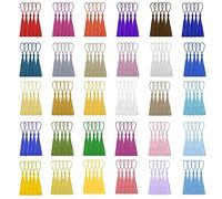 TAFACE Borlas De Marcapáginas De 150 Uds. Con Bucles De Cuerda, Borlas Artesanales Suaves Y Sedosas, Cintas De Borlas Coloridas Hechas a Mano Para Etiquetas De Regalo De Joyería