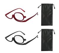 TAFACE Gafas De Maquillaje De 2 Piezas con Bolsas De Gafas De 2 Piezas, Gafas De Maquillaje De Una Lente Sencilla Atractivas, Gafas De Diseño Plegable Para Mujeres