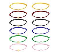 TAFACE Juego de 12 pulseras de la amistad en forma de corazón, pulsera ajustable de la amistad, adecuado para hombres y mujeres, talla única