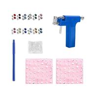 TAFACE Juego de piercings para orejas de 200 piezas con 12 pares de aretes coloridos, pistola para perforar orejas, herramienta adecuada para uso doméstico, 11cm