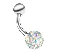 Taffstyle Piercing para el ombligo de acero quirúrgico, bola de cristal Ferido Multi | selección