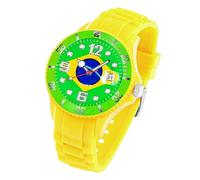 Taffstyle Reloj de pulsera de silicona de cuarzo fan reloj de la Copa Mundial y EM países banderas, brasil, Correa