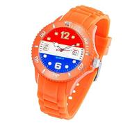 Taffstyle Reloj de pulsera de silicona de cuarzo fan reloj de la Copa Mundial y EM países banderas, Países bajos, Correa