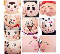 TAFLY 10 Sheets Facial Expressions Pregnancy Baby Bump Belly Stickers Maternity Week Stickers by TAFLY