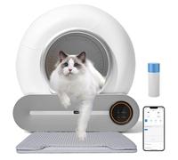 TaFoyu Arenero Autolimpiable para Gatos, Arenero Autolimpiable, Capacidad Extra Grande De 65 litros, Control De Olores, Control De Aplicaciones, Controla la Salud de tu Gato, para Varios Gatos