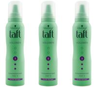 Taft Espuma Fijadora Volumen 3 X 150ml Grado 3 - para Todos Tipo de Cabello