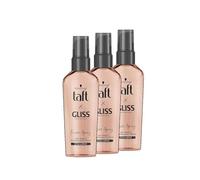 Taft Gliss Schwarzkopf Serum Frizz Away (3 x 75 ml), el serum antiencrespamiento ofrece hasta 24 horas de control del encrespamiento, proporciona un cabello antiestático y desenredado