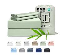 Tafts Bamboo Sheets - Juego de sábanas de 5 Piezas, 100% Viscosa de bambú orgánica, Bolsillos Profundos de 17 Pulgadas, lujosamente Suaves, sedosas, refrescantes, Doble Costura, (Verde)