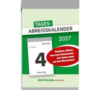 Tagesabreißkalender L 2027: Abreißkalender 7 x 10 cm, 1 Tag pro Seite mit Sudoku, Rezepten, Rätseln & Tipps auf den Rückseiten