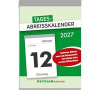Tagesabreißkalender XXL 2027: Abreißkalender 10 x 14 cm, 1 Tag pro Seite mit Sudoku, Rezepten, Rätseln & Tipps auf den Rückseiten
