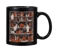 TAGGIO DI PUNPINA - Copa de brujas de uso extendido, bebida fantasma | Copa de cerámica gótica de 400 ml, taza de chocolate caliente vintage espeluznante para la temporada otoñal