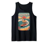 Taghazout Beach Vibes, Fun Retro Sunset y Surfing Camel Camiseta sin Mangas