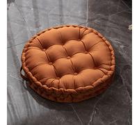 TAGKOMA Cojínes De Suelo Redondo Color SóLido Terciopelo Holandés Cojín De Piso Grande para Adultos Sala De Estar Dormitorio Aula Meditación De Yoga Al Aire Libre CojíN De Suelo Grande,Naranja,60cm